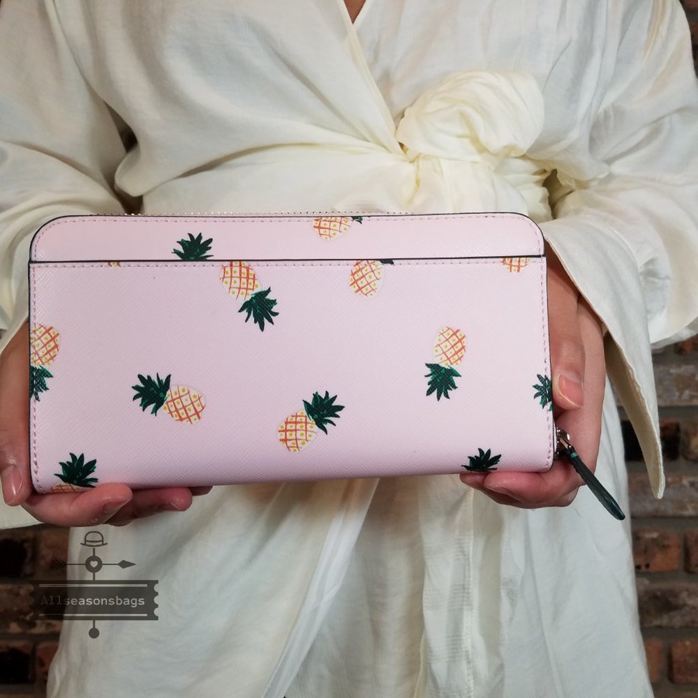 AUTHENTIC NWT Kate Spade Marlee Pink Pineapple Tote Continental Wallet SET - Picture 12 of 13